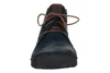 A front view of a blue women's boot with brown laces. Produktbild-Vorschau