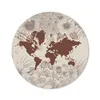 MuchoWow® Mauspad Mousepad Weltkarte - Blumen - Rot 50x50 Produktbild-Vorschau 1