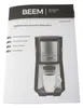 A manual for a BEEM coffee maker, showing the product and listing instructions in multiple languages. Produktbild-Vorschau