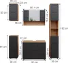 A diagram showing the dimensions of a bathroom furniture set. Produktbild-Vorschau