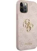 A pink iPhone case with a gold Guess logo is shown against a white background. Náhled obrázku produktu