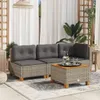 vidaXL Gartensofa mit Kissen 3-Sitzer Grau Poly Rattan Produktbild-Vorschau 2