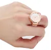 Fingerring-Uhr, rundes Zifferblatt, Rosen-Blumenmuster, Produktbild-Vorschau 5