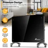 TRESKO® Elektroheizung Schwarz 1500W Glaskonvektor Produktbild-Vorschau 2