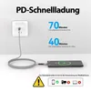 USB-C zu USB-C Kabel 480mbps 60W mit Metall Stecker - Grau Produktbild-Vorschau 4