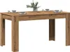 A wooden dining table set with place settings and a vase of flowers. Náhled obrázku produktu