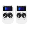 Two white battery chargers with blue LCD screens are shown side-by-side against a white background. Náhled obrázku produktu
