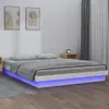 Massivholzbett mit LEDs Weiß 150x200 cm Produktbild-Vorschau 2