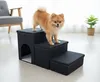 Relaxdays Hundetreppe, 3 Stufen, Höhle & Stauraum, HxBxT: Produktbild-Vorschau 2