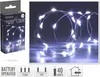 A product package and a close-up of LED wire lights. Produktbild-Vorschau