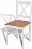 A wooden chair with a white frame and a brown seat. Anteprima dell’immagine prodotto