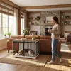 Hundekäfig Möbel, 100 cm Hundebox, 2 Türen, Weiß Braun | Produktbild-Vorschau 1