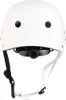 A white helmet with black straps and adjustment dial, shown from the front. Produktbild-Vorschau