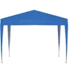 A blue pop-up canopy tent with silver legs, shown from the front against a white background. Produktbild-Vorschau