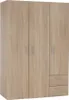 A three-door wardrobe with two drawers at the bottom right, shown against a white background. Náhľad obrázku produktu