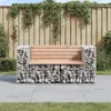 [Home] Gartenbank aus Gabionen 143x71x65,5 cm Massivholz Produktbild-Vorschau 1