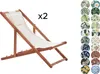 BELIANI Liegestuhl 2er Set Dunkelbraun und Cremeweiß Produktbild-Vorschau 4