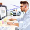 Klare Brille Halbrahmen-Lesebrille für Männer und Frauen Produktbild-Vorschau 3