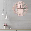 Horloge murale moderne créative en bois ronde salon bureau Voir les images du produit 8