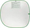 A circular white mat with a green border and a geometric pattern. A text box with instructions is present on the upper right side. Anteprima dell’immagine prodotto