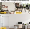 A collage of three different room settings showcasing a table and chairs in a dining room, living room, and office. Produktbild-Vorschau