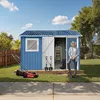 HOMAVO Gerätehaus Metall mit Pultdach, Gartenhaus Metall Produktbild-Vorschau 2