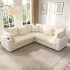Merax L-förmiges Ecksofa mit LED-Licht, USB-Ladeanschluss, Produktbild-Vorschau 2