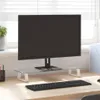 vidaXL Support d'écran blanc 60x20x8 cm verre trempé et Voir les images du produit 2