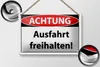 Blechschild Hinweis 18x12cm Achtung Ausfahrt freihalten Produktbild-Vorschau 3