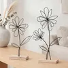 2er Set Deko Aufsteller Draht Blume Metall Holz Schwarz Produktbild-Vorschau 1