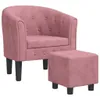vidaXL Clubsessel mit Fußhocker Rosa Samt Produktbild-Vorschau 1