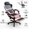 Kawaii gaming stoel, met voetsteun, dubbele lendensteun, Productafbeelding-voorbeeld 4