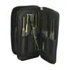 A black zippered case containing a lock pick set. Náhled obrázku produktu