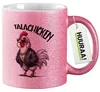 Huuraa Glitzertasse Talachicken Meme Talahon 330ml Pink Produktbild-Vorschau 1