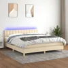 The Living Store Boxspringbett mit Matratze & LED Creme Produktbild-Vorschau 1