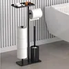 Toilettenpapierhalter, 4-in-1 WC-Rollenhalter, stehender Produktbild-Vorschau 2