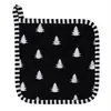 Clayre & Eef Topflappen 20x20 cm Schwarz Weiß Baumwolle Produktbild-Vorschau 2