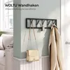 WOLTU Wandgarderobe, mit 5 drehbaren Garderobenhaken, aus Produktbild-Vorschau 6