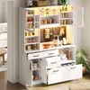 Buffetkast, 185x145x40 cm, met stopcontact, Productafbeelding-voorbeeld 4