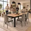 INSPIRO Essgruppe Eiche Kraft/Schwarz + 6 Stühle Samt Grau – gemeinsam essen an einem Tisch Produktbild-Vorschau