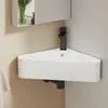 EMKE Eckwaschbecken Wandmontage Keramik 560x340mm Weiß Produktbild-Vorschau 1