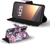 A product image showing a phone case with a floral pattern, displayed in two different orientations. Produktbild-Vorschau