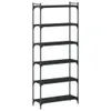Bücherregal 6 Böden Schwarz 80x30x188 cm Holzwerkstoff Produktbild-Vorschau 1