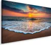 A canvas print of a beach sunset. Podgląd zdjęcia produktu