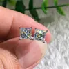 INF Quadratische Zirkon-Ohrringe - 1 Paar Silber Produktbild-Vorschau 5