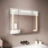 Sonni Dreitüriger Aluminium-Spiegelschrank 80 x 60 x 12,5 Produktbild-Vorschau 2