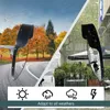 A split image showing a convex mirror in different weather conditions, with icons representing different weather types at the bottom. Produktbild-Vorschau