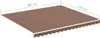 A 3D rendering of a brown awning with dimensions indicated. Produktbild-Vorschau