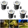 A collage of product images and lifestyle shots of LED ground lights. Produktbild-Vorschau