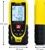 A TROTEC Laser Distance Meter TD120 is shown from the front and side, with dimensions indicated. Produktbild-Vorschau